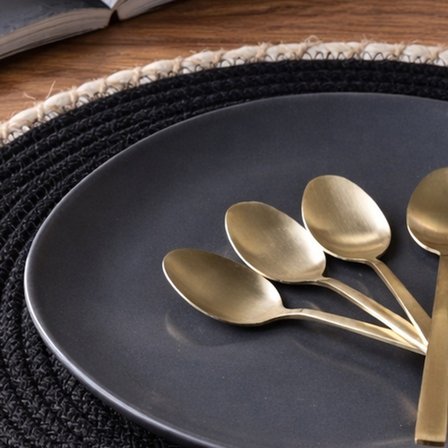 Excellent Houseware 4'lü Servis Kaşığı - Sarı - 18 cm