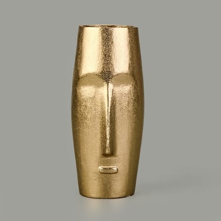KPM Soyut Gold Vazo - Sarı - 9x20 cm