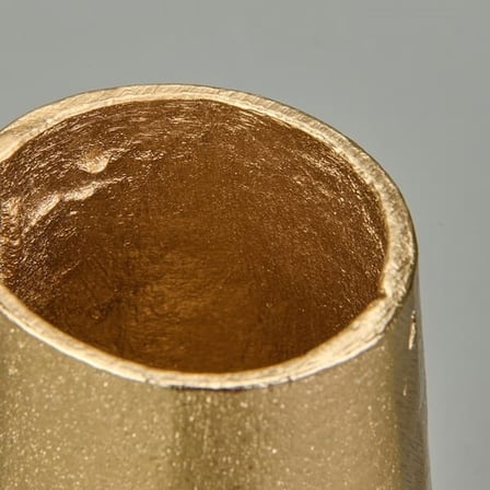KPM Soyut Gold Vazo - Sarı - 9x20 cm