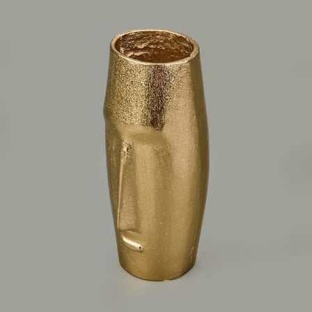 KPM Soyut Gold Vazo - Sarı - 9x20 cm