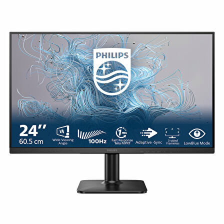 Philips 24E2N1100LB 23.8" 100Hz 1Ms VGA+HDMI FullHD Adaptive-Sync VA Vesa Monitör