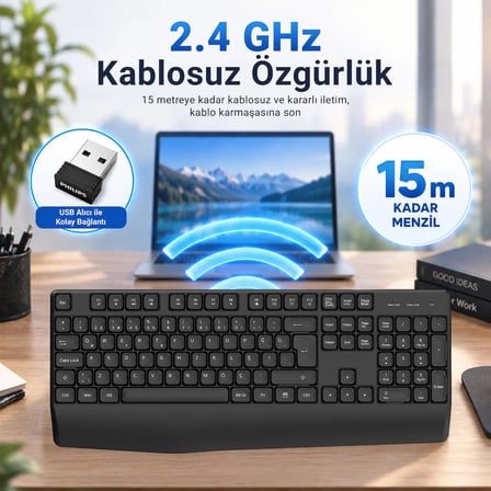 Philips SPK6348B 2.4G Kablosuz Türkçe Q Klavye Siyah