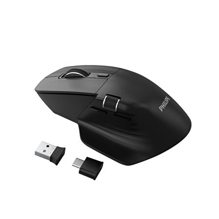 Philips SPK7858 Bluetooth 5.0 4000DPI Şarjlı Sessiz Hızlı Kaydırma Kablosuz Mouse Siyah