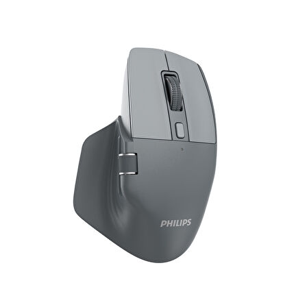 Philips SPK7858 Bluetooth 5.0 4000DPI Şarjlı Sessiz Hızlı Kaydırma Kablosuz Mouse Gri