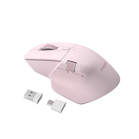Philips SPK7858 Bluetooth 5.0 4000DPI Şarjlı Sessiz Hızlı Kaydırma Kablosuz Mouse Pembe