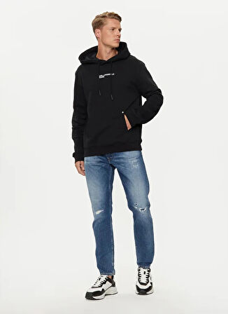 Karl Lagerfeld Jeans Kapüşon Yaka Siyah Erkek Sweatshırt 246D1805_KLJ REGULAR KARL HOODIE