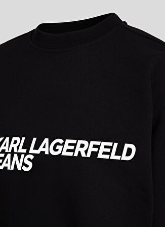 Karl Lagerfeld Jeans Yuvarlak Yaka Baskılı Siyah Kadın Sweatshırt 246J1809