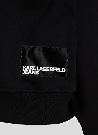 Karl Lagerfeld Jeans Yuvarlak Yaka Baskılı Siyah Kadın Sweatshırt 246J1809