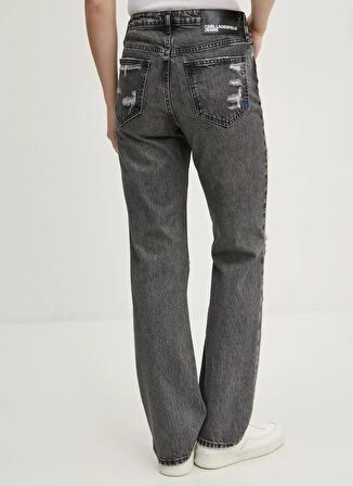Karl Lagerfeld Jeans Yüksek Bel Düz Paça Normal Antrasit Kadın Denim Pantolon A1W10032