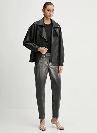 Karl Lagerfeld Jeans Yüksek Bel Dar Paça Slim Fit Antrasit Kadın Denim Pantolon A1W10099