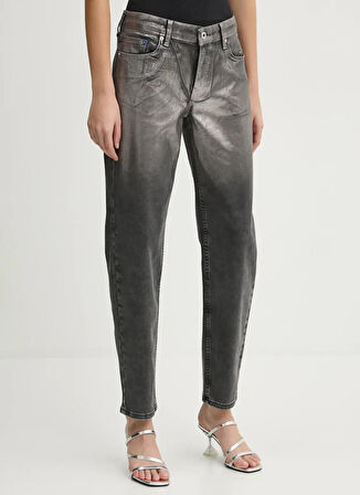 Karl Lagerfeld Jeans Yüksek Bel Dar Paça Slim Fit Antrasit Kadın Denim Pantolon A1W10099