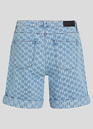 KARL LAGERFELD Yüksek Bel Normal Mavi Kadın Denim Şort A2W10111