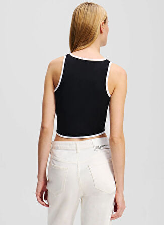 Karl Lagerfeld Jeans Bisiklet Yaka Düz Siyah Kadın T-Shirt A2W17024