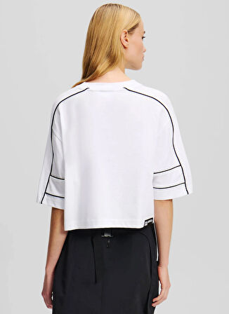 Karl Lagerfeld Jeans Bisiklet Yaka Düz Beyaz Kadın T-Shirt A2W17028