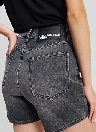 Karl Lagerfeld Jeans Yüksek Bel Normal Antrasit Kadın Denim Şort A2W10040