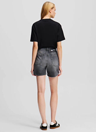 Karl Lagerfeld Jeans Yüksek Bel Normal Antrasit Kadın Denim Şort A2W10040
