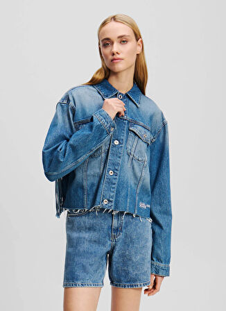 Karl Lagerfeld Jeans Mavi Kadın Denim Ceket A2W14013