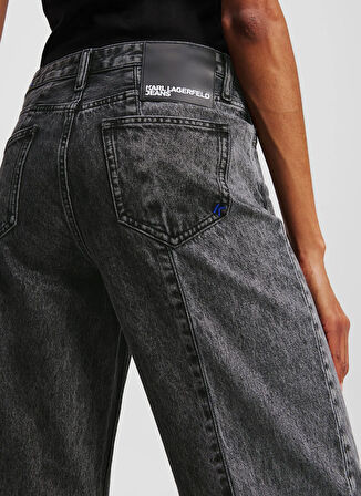 Karl Lagerfeld Jeans Yüksek Bel Geniş Paça Standart Siyah Kadın Denim Pantolon A3W10070