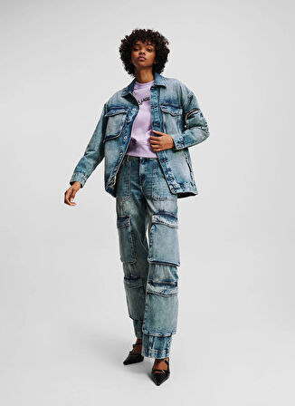 Karl Lagerfeld Jeans Mavi Kadın Denim Ceket A3W14011