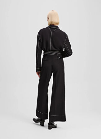 KARL LAGERFELD Yüksek Bel Standart Siyah Kadın Pantolon A3W10096