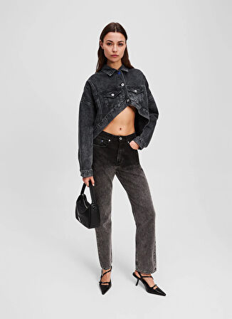 Karl Lagerfeld Jeans Antrasit Kadın Denim Ceket A3W14060