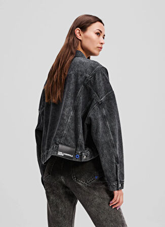 Karl Lagerfeld Jeans Antrasit Kadın Denim Ceket A3W14060