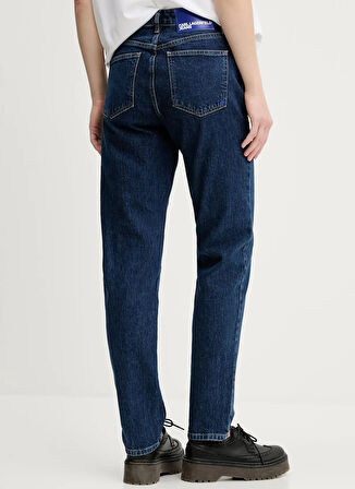Karl Lagerfeld Jeans Yüksek Bel Dar Paça Standart Mavi Kadın Denim Pantolon A3W10064
