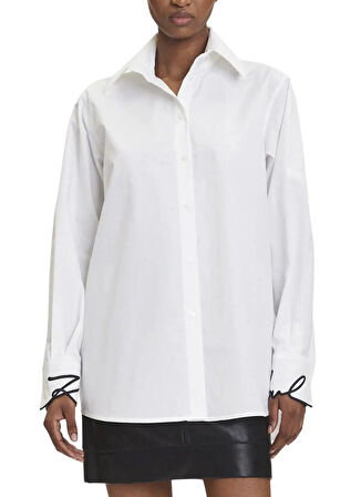 KARL LAGERFELD Standart Gömlek Yaka Düz Beyaz Kadın Gömlek A3W11023