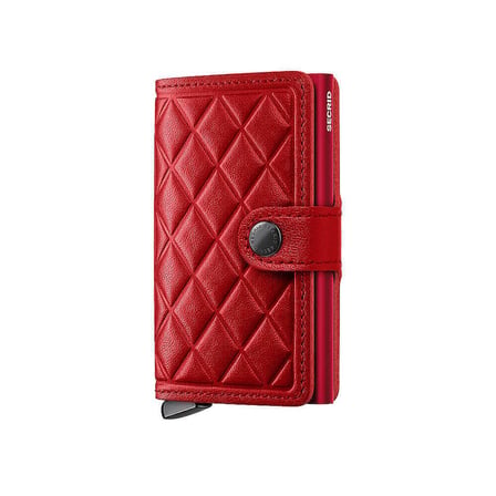 Secrid Premium Miniwallet+ Emboss Diamond Kartlık Cüzdan, Kırmızı