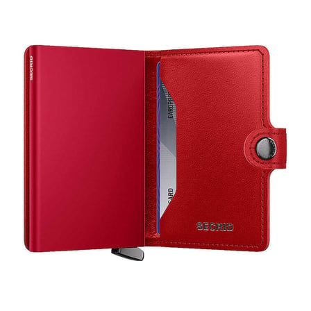 Secrid Premium Miniwallet+ Emboss Diamond Kartlık Cüzdan, Kırmızı