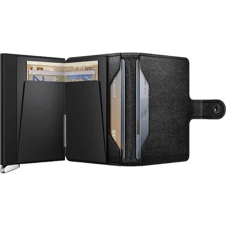 Secrid Premium Miniwallet+ Emboss Lines Kartlık Cüzdan, Siyah