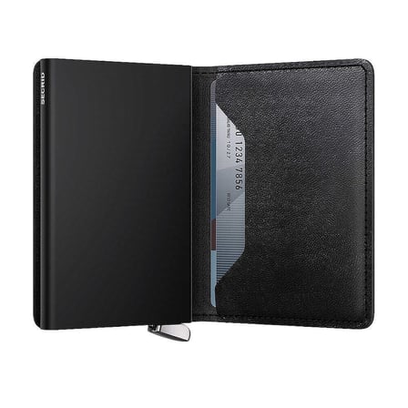 Secrid Premium Slimwallet+ Emboss Lines Kartlık Cüzdan, Siyah