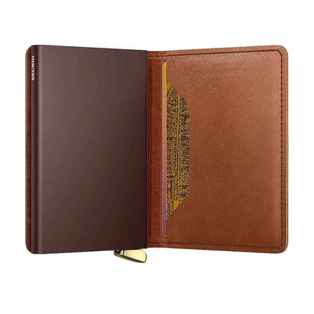Secrid Premium Slimwallet+ Emboss Lines Kartlık Cüzdan, Kahve