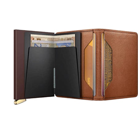 Secrid Premium Slimwallet+ Emboss Lines Kartlık Cüzdan, Kahve