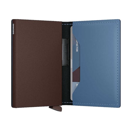 Secrid Bandwallet Matte powder Kartlık Cüzdan, Mavi-Kahve