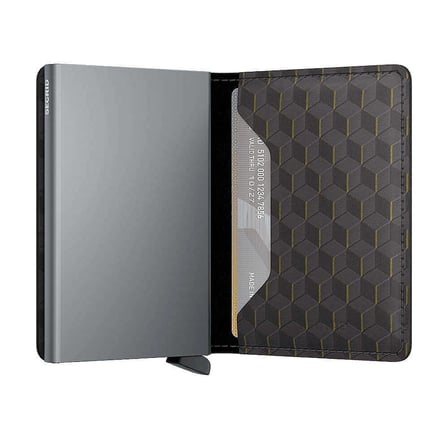 Secrid Slimwallet Optical Kartlık Cüzdan, Gri-Sarı