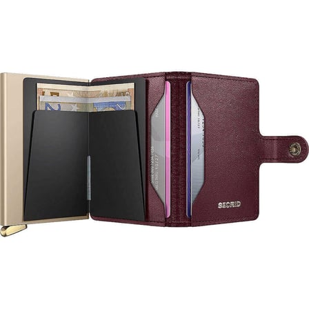 Secrid Premium Miniwallet+ Emboss Diamond Kartlık Cüzdan, Bordo
