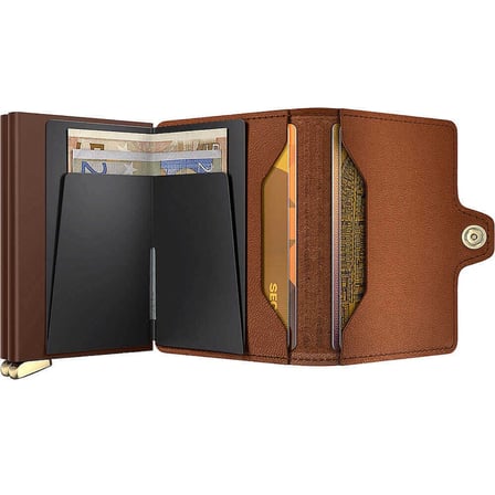 Secrid Premium Twinwallet+ Emboss Lines Kartlık Cüzdan, Kahve