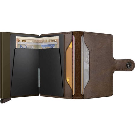 Secrid Miniwallet Vintage Kartlık Cüzdan, Koyu Kahve