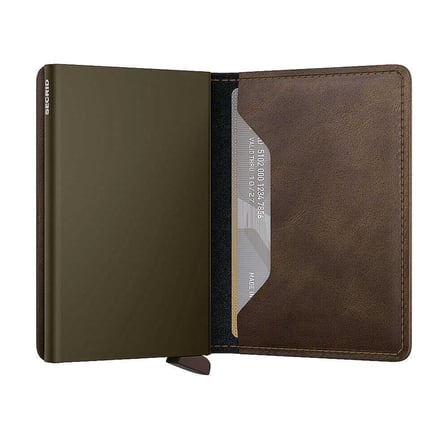 Secrid Slimwallet Vintage Kartlık Cüzdan, Koyu Kahve