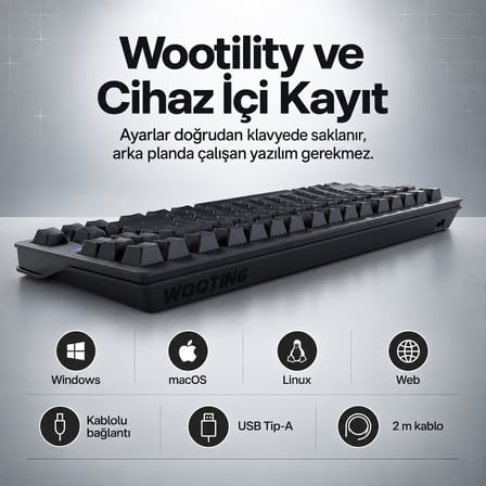 Wooting 80HE Lekker L60 Linear Manyetik Switch Gaming Klavye (WK5-US2-L60-BK1)