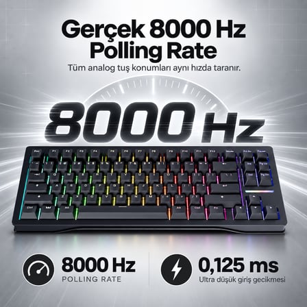 Wooting 80HE Lekker L60 Linear Manyetik Switch Gaming Klavye (WK5-US2-L60-BK1)