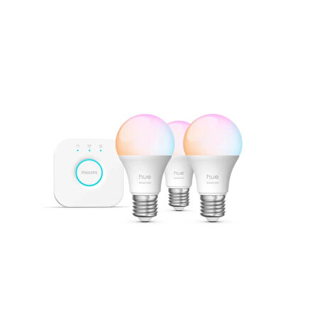 Philips Hue Essential 3'lü E27 Ampul Başlangıç Seti 806 Lumen