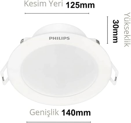 Philips Eridani DL190B 10w 125mm Delik Çapı 4000K Gün Işığı 900Lümen Spot