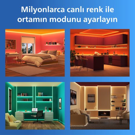 Philips Smart Lighting RGB LED Şerit 10 m (Type-C) - Google Home, Alexa, HomeKit ve Matter uyumlu