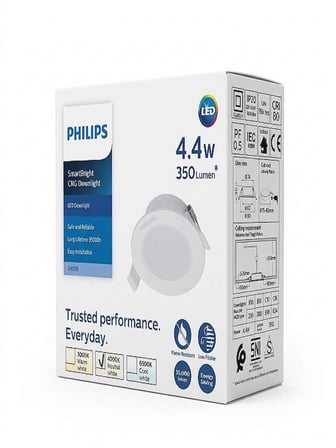 Philips 4.4w  350 lumen  4000k  naturel beyaz  kesim yeri 75-85mm  