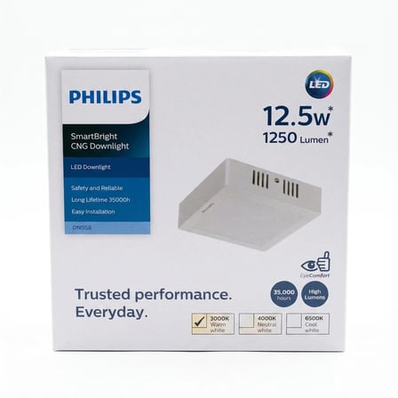 philips sıva üstu kare led spot 12.5w 1250 lumen 3000k sarı ışık 165x165mm 45mm