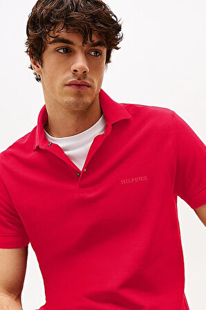 Erkek Th Regular Fit Monotype Polo T-Shirts - Kırmızı | XL