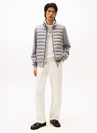 Tommy Hilfiger Dik Yaka Gri Erkek Sweatshırt MW0MW37461P91_MIX MEDIA STAND CLLR