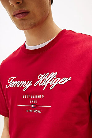 Erkek Script Logo T-Shirt - Kırmızı | S